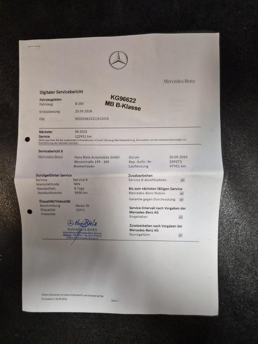Mercedes-Benz B 200 Urban Style /Kamera/LED/NAVI/SCHECKHEFT