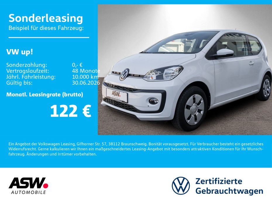 Volkswagen up! move up! 1,0 MPI Klimaanlage Sitzheizung