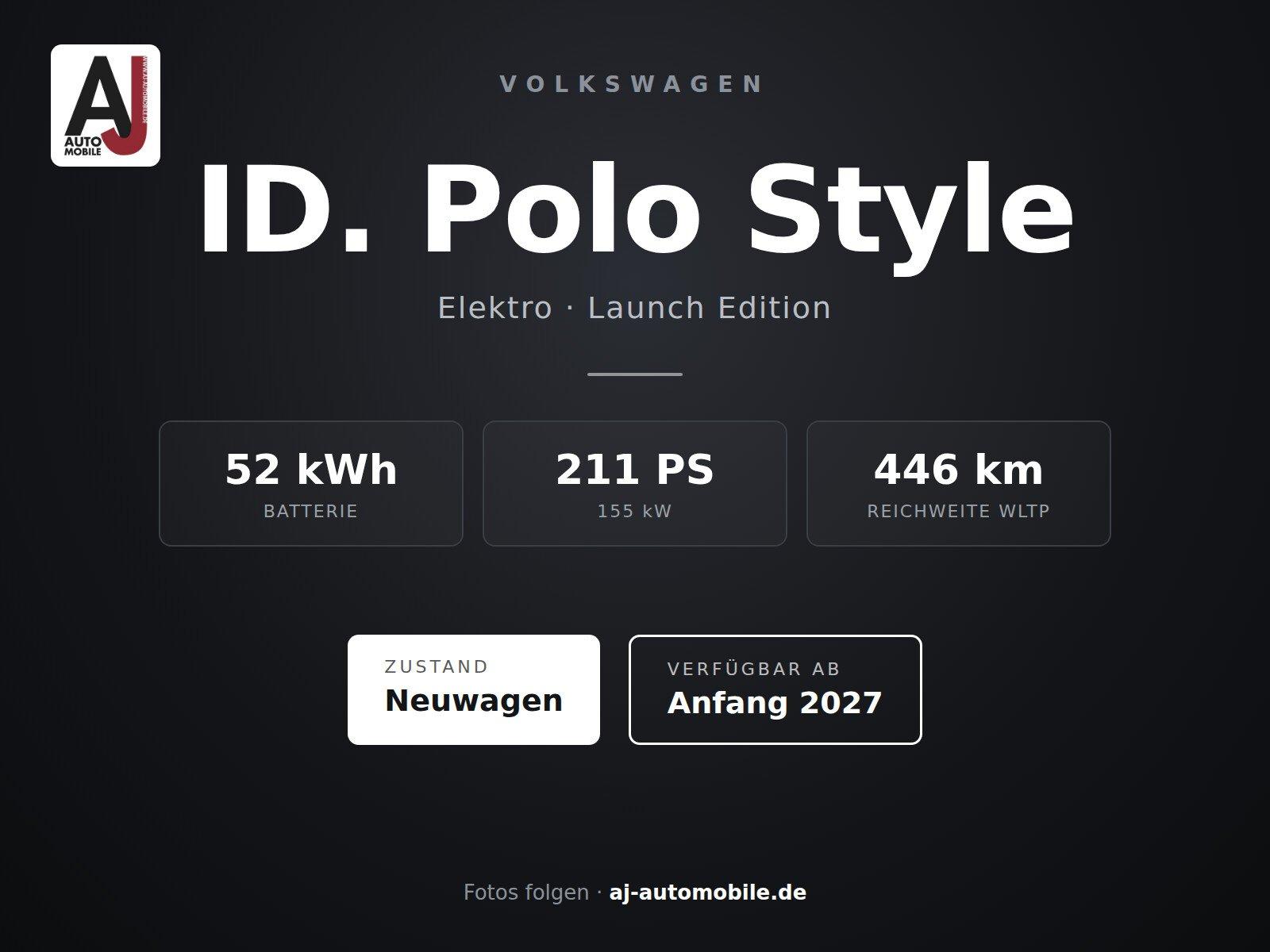 Volkswagen ID. Polo Style Launch Edition 52kWh AHK/Pano/Mat