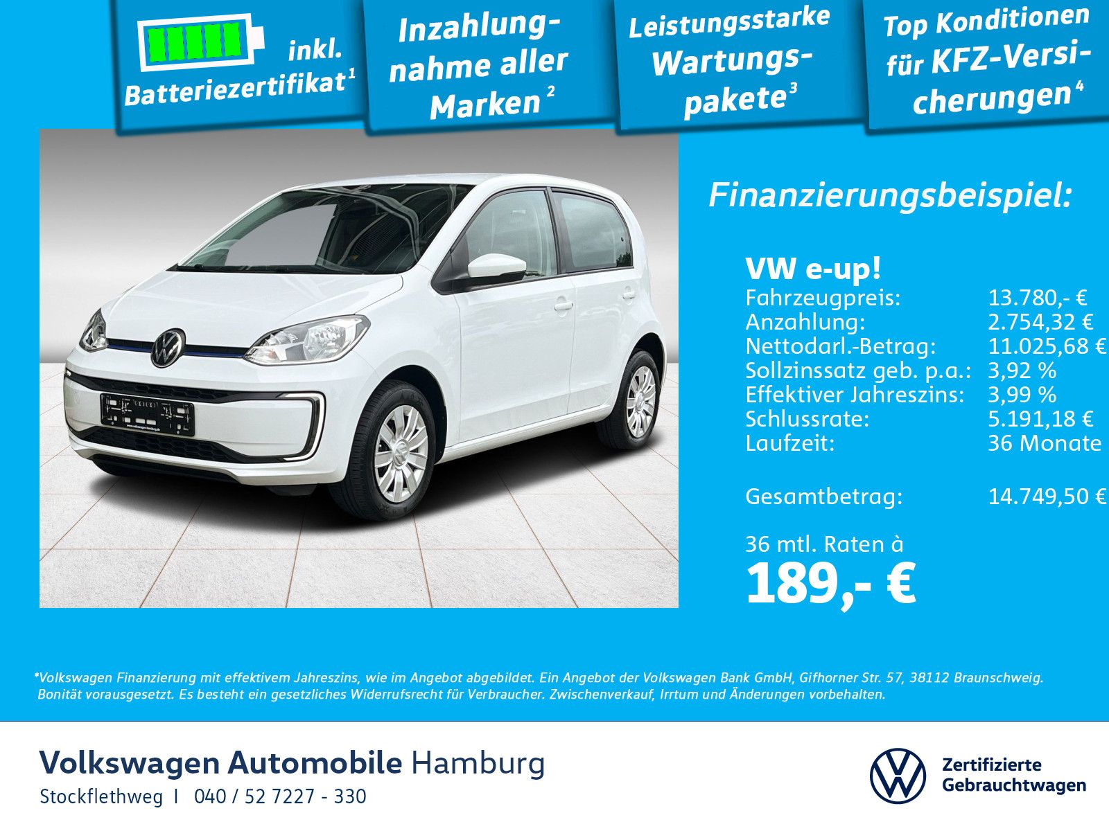 Volkswagen e-up! move up! Klima Radio DAB+ CCS-Ladedose