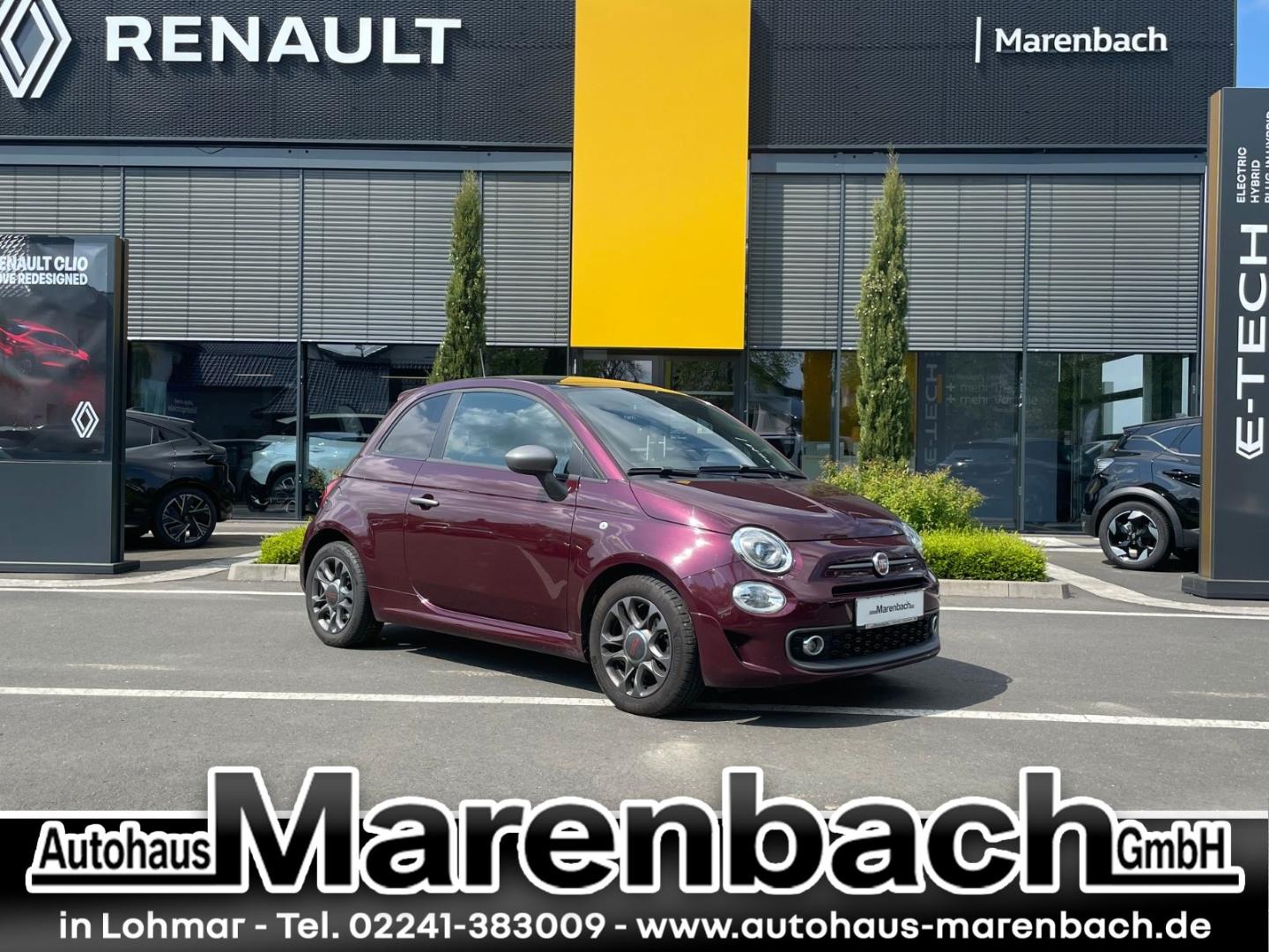 Fiat 500 Automatik Sport + Glasdach + 8-fach bereift