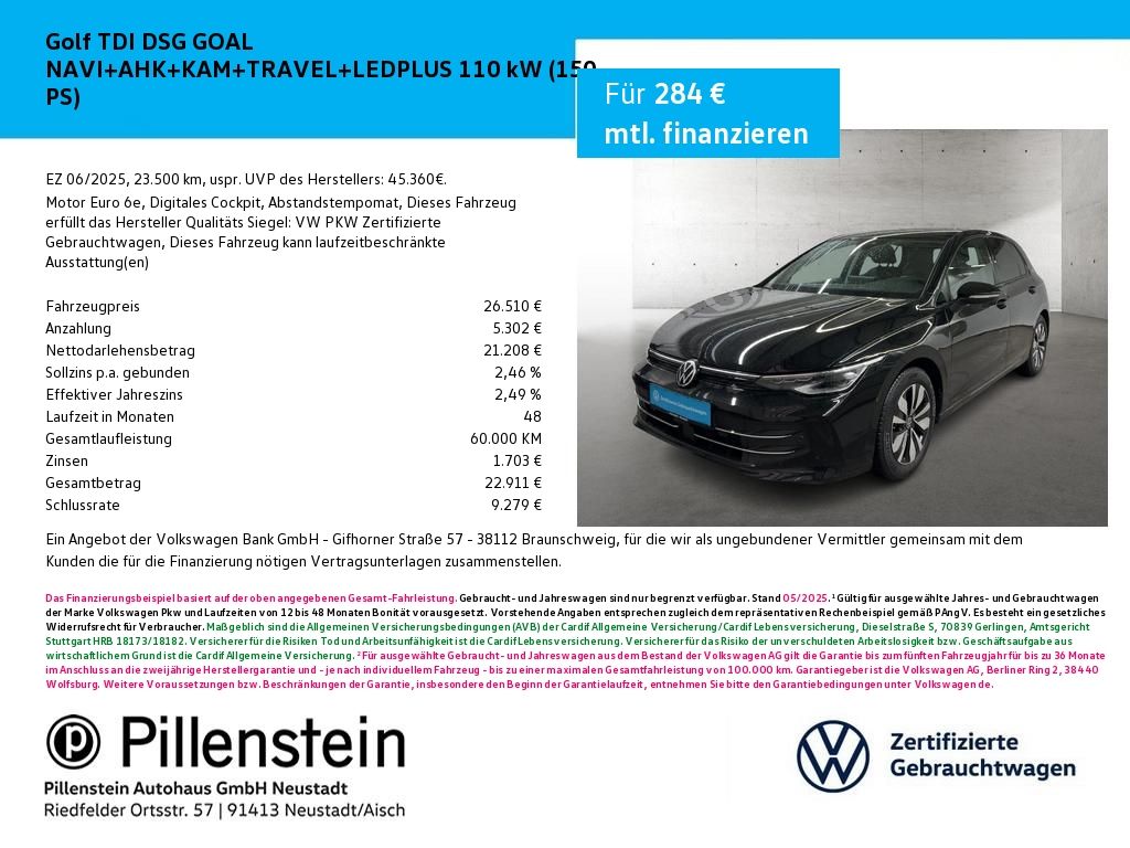 Volkswagen Golf TDI DSG GOAL NAVI AHK KAM TRAVEL LEDPLUS foto 1