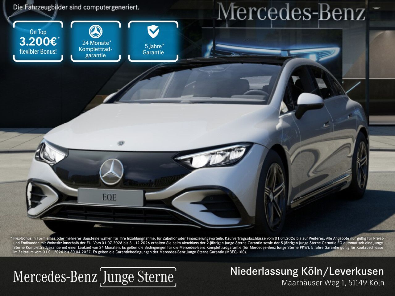 Mercedes-Benz EQE 350 AMG Adv HAL Pano DistrPro Kam LED Memo
