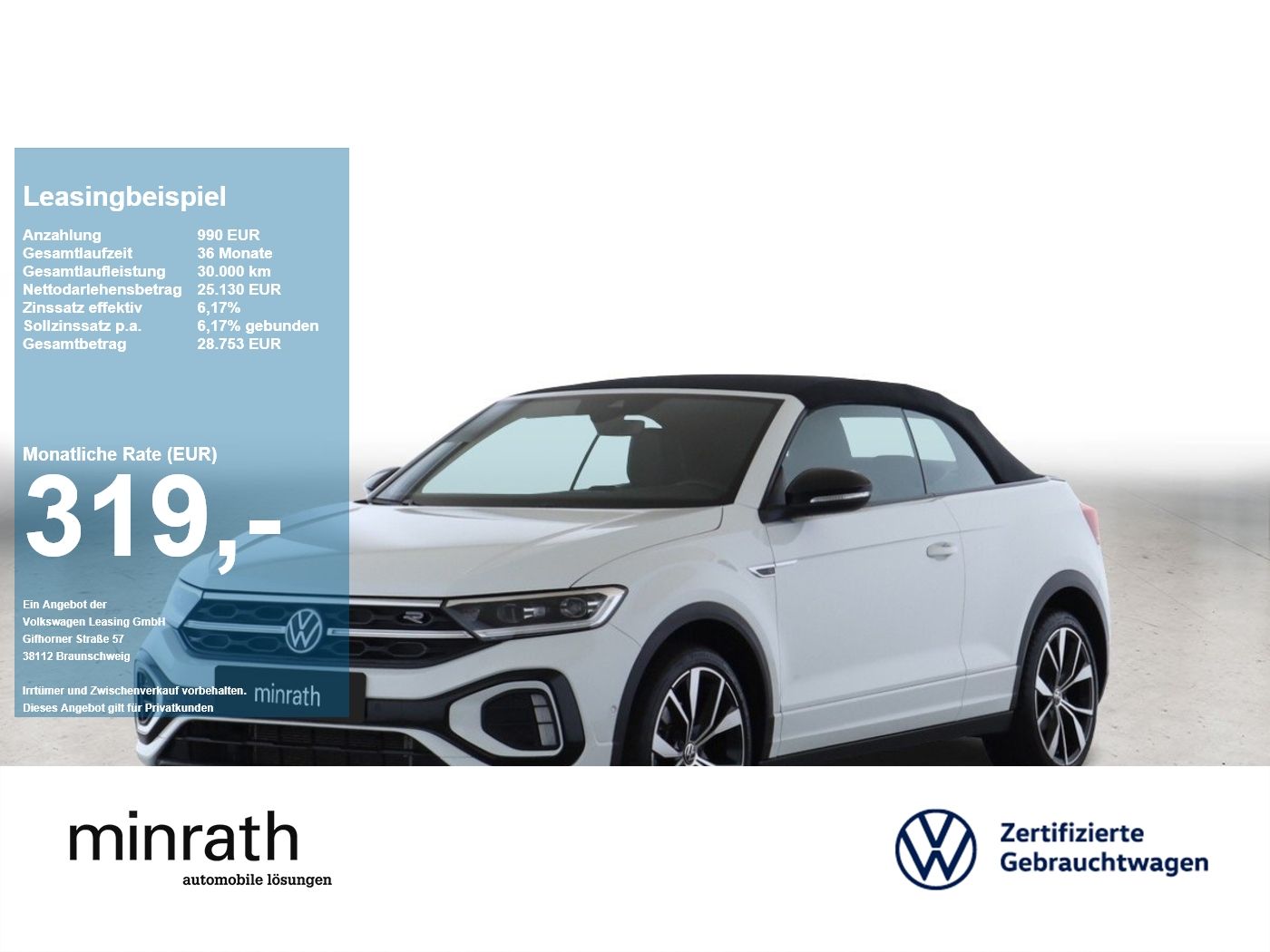 Volkswagen T-Roc Cabriolet R-Line 1.5 TSI DSG BLACK+MATRIX