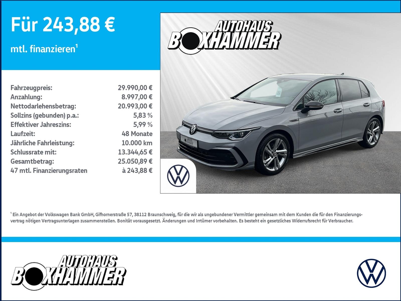 Volkswagen Golf VIII  2,0 TSI DSG R-Line 4 Motion NAVI+AHK+