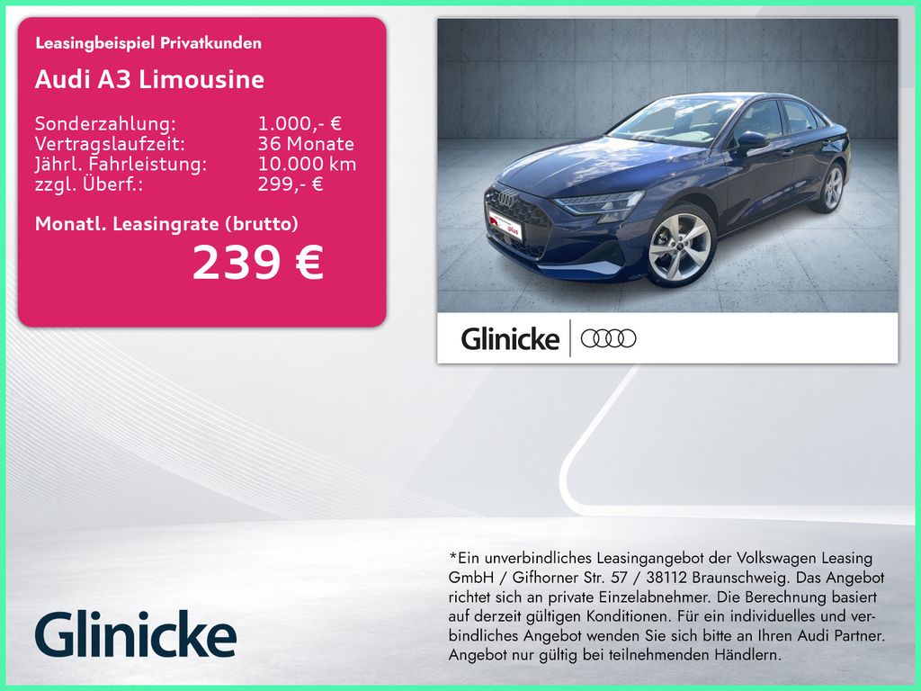 A3 Limousine advanced TFSI S tr AHK/Nav/ACC/Kam/