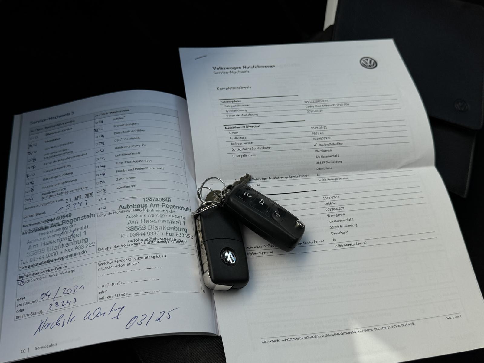 Volkswagen Caddy Maxi Kasten TGI BMT 1-HAND/Regale/AHK/CNG