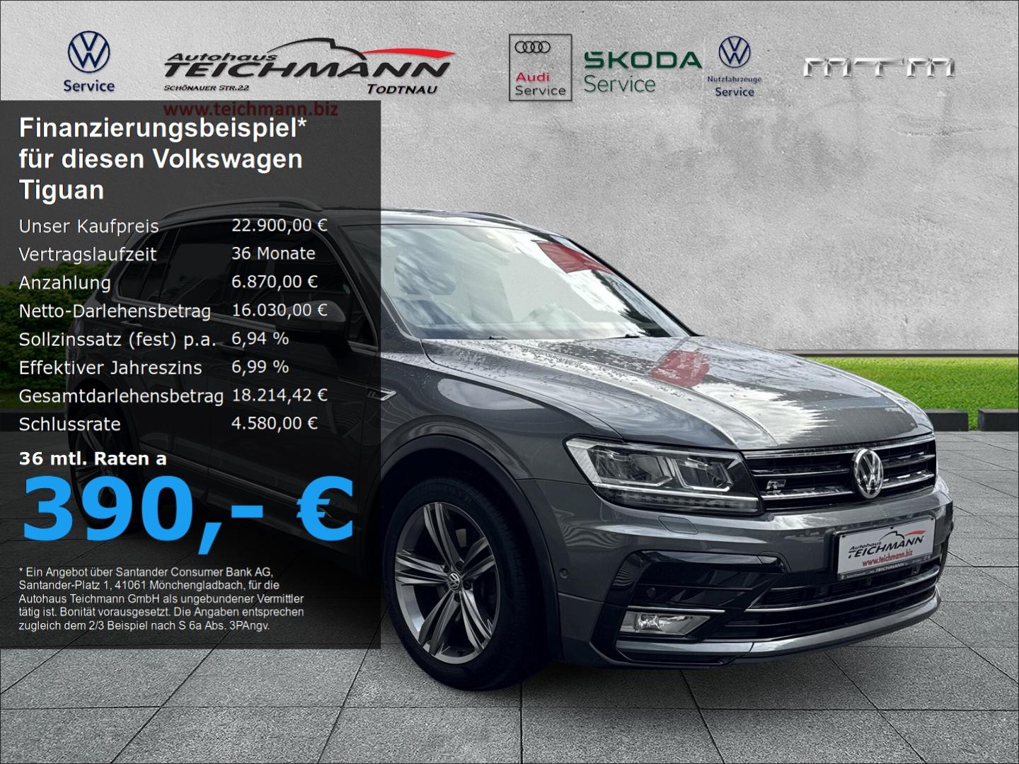 Volkswagen Tiguan R-Line 2.0 TDI DSG 4Motion +St.Hzg.Pano+D