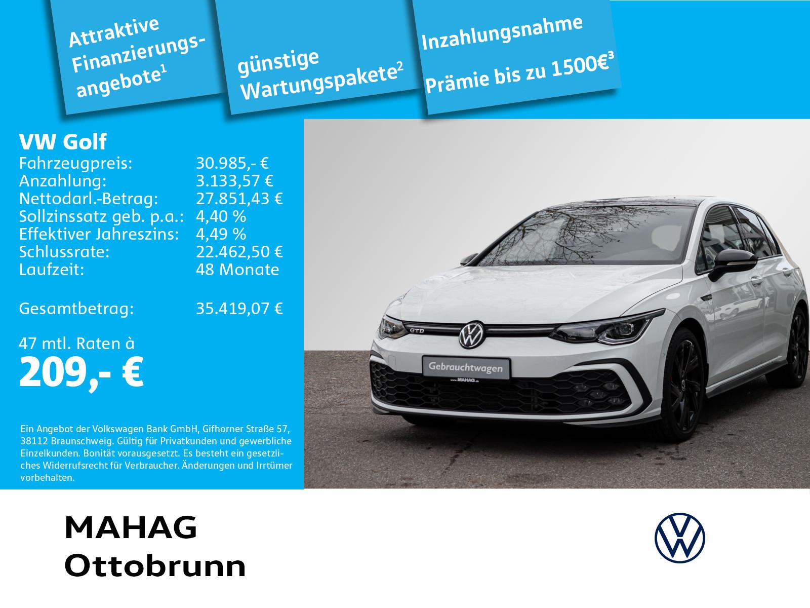 Volkswagen Golf VIII GTD 2.0 TDI IQ.Light Navi Pano ParkAss