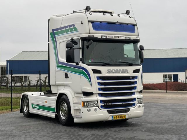 Scania R410 LEATHER, NL TRUCK, RETARDER, 2X TANK, TOP!