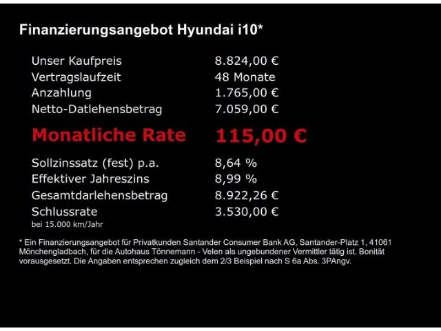 i10 TREND+SITZHEIZUNG+LENKRADHEIZUNG+PARKPILOT H