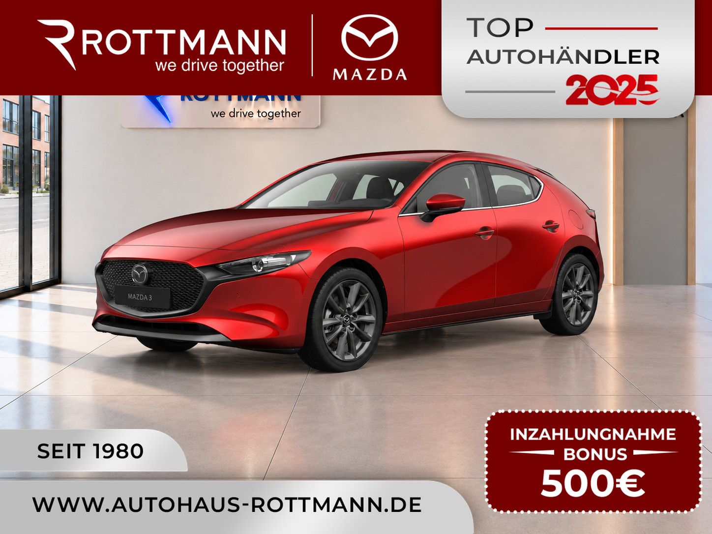 Mazda 3 2027 140ps CENTRE-Line NAVI KeyLess Qi ACC HUD