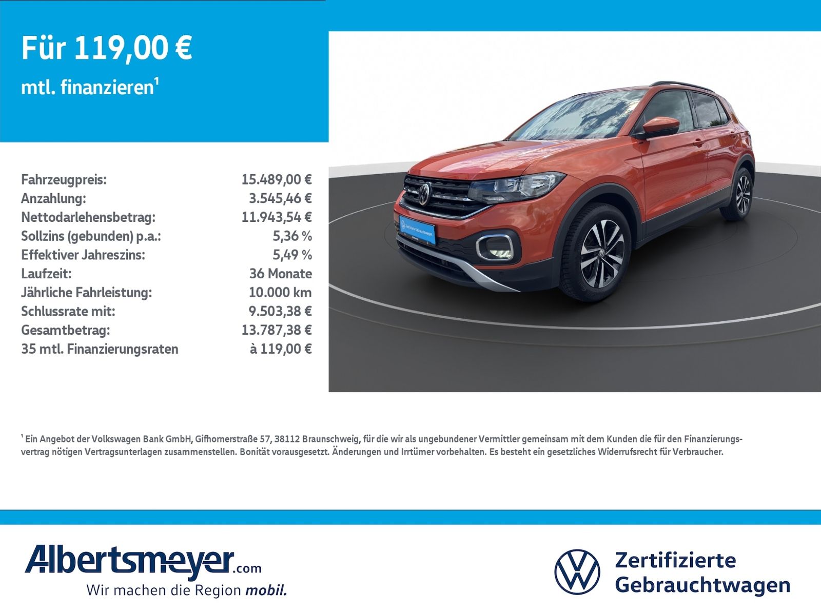 VW T-Cross 1.0 TSI United +NAVI+ACC+SITZHEIZUNG+LM