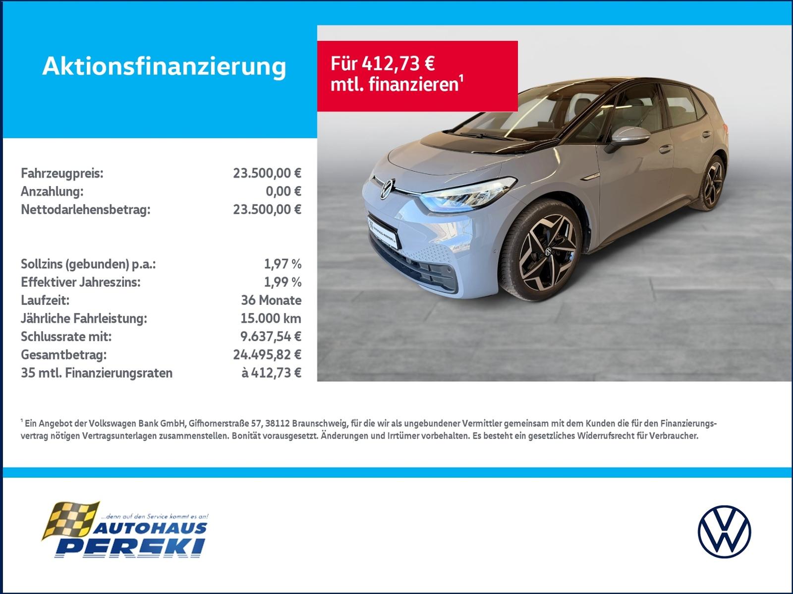Volkswagen ID.3 Pro 1 Gang-Automatik  KLIMA, NAVI, LED, ACC
