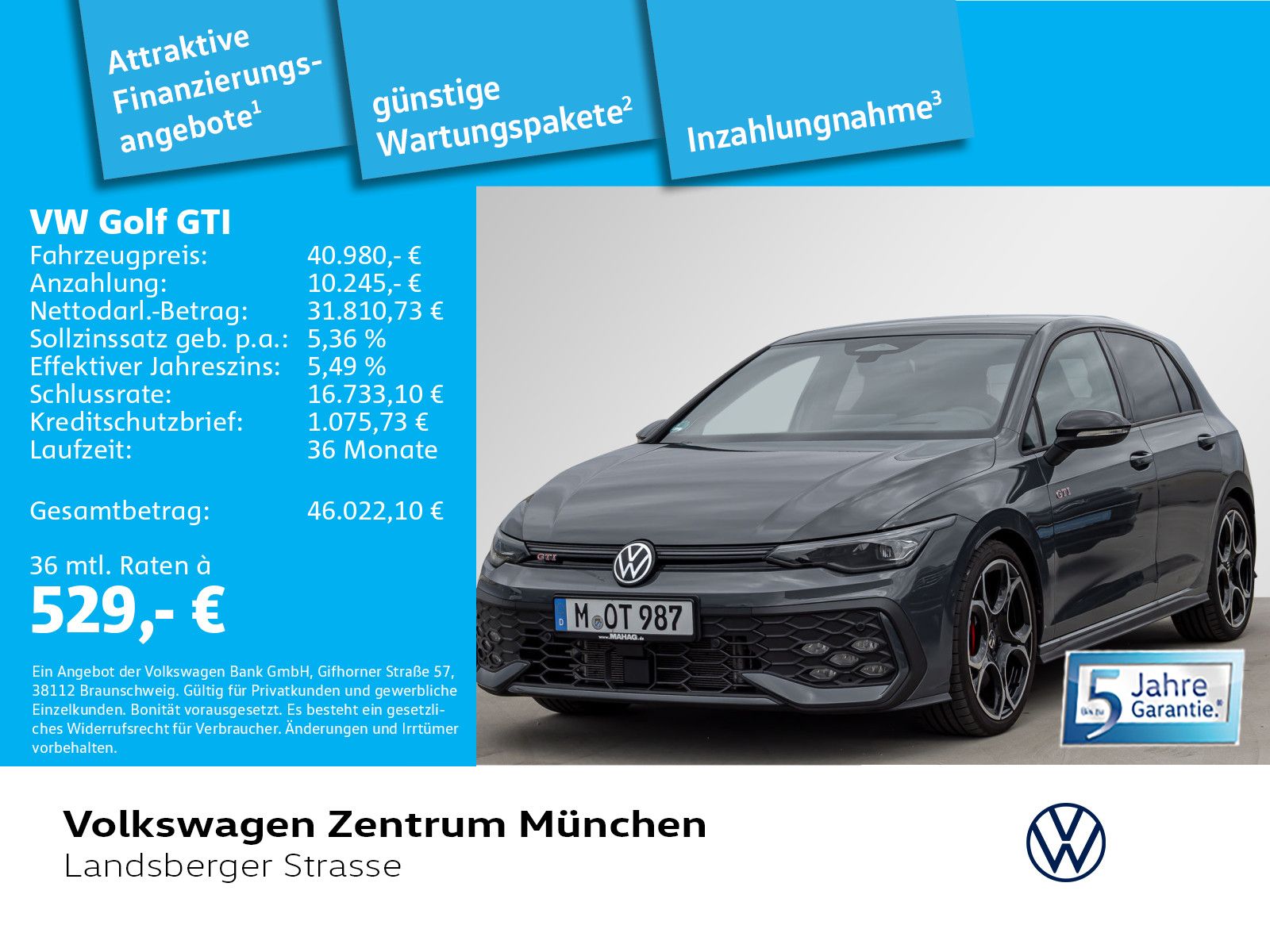 Volkswagen Golf VIII GTI 2.0 TSI BlackStyle IQ.Light Navi P