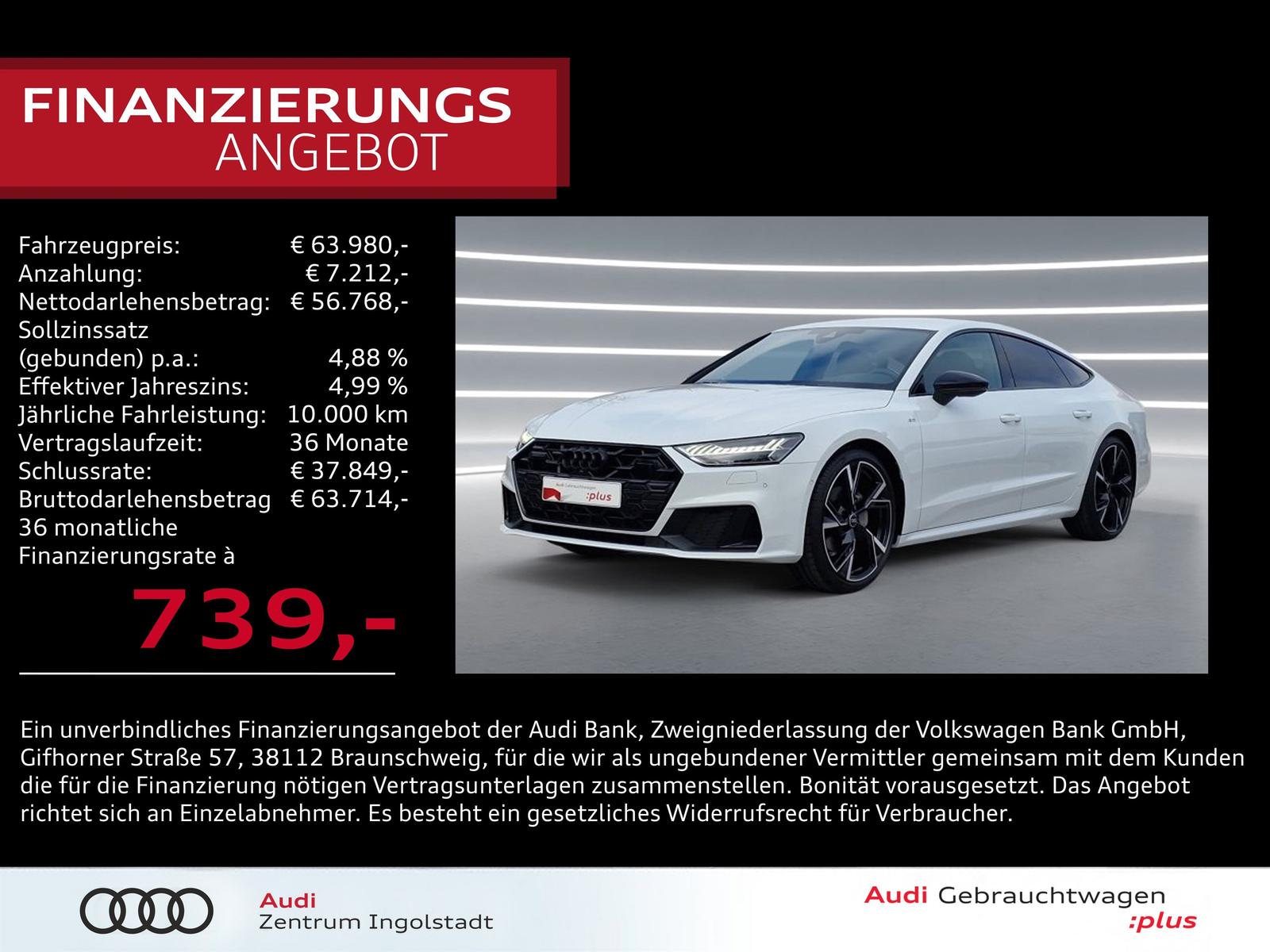 Audi A7 Sportback 40 TDI qu HD-MATRIX AHK 21″ 2x S li
