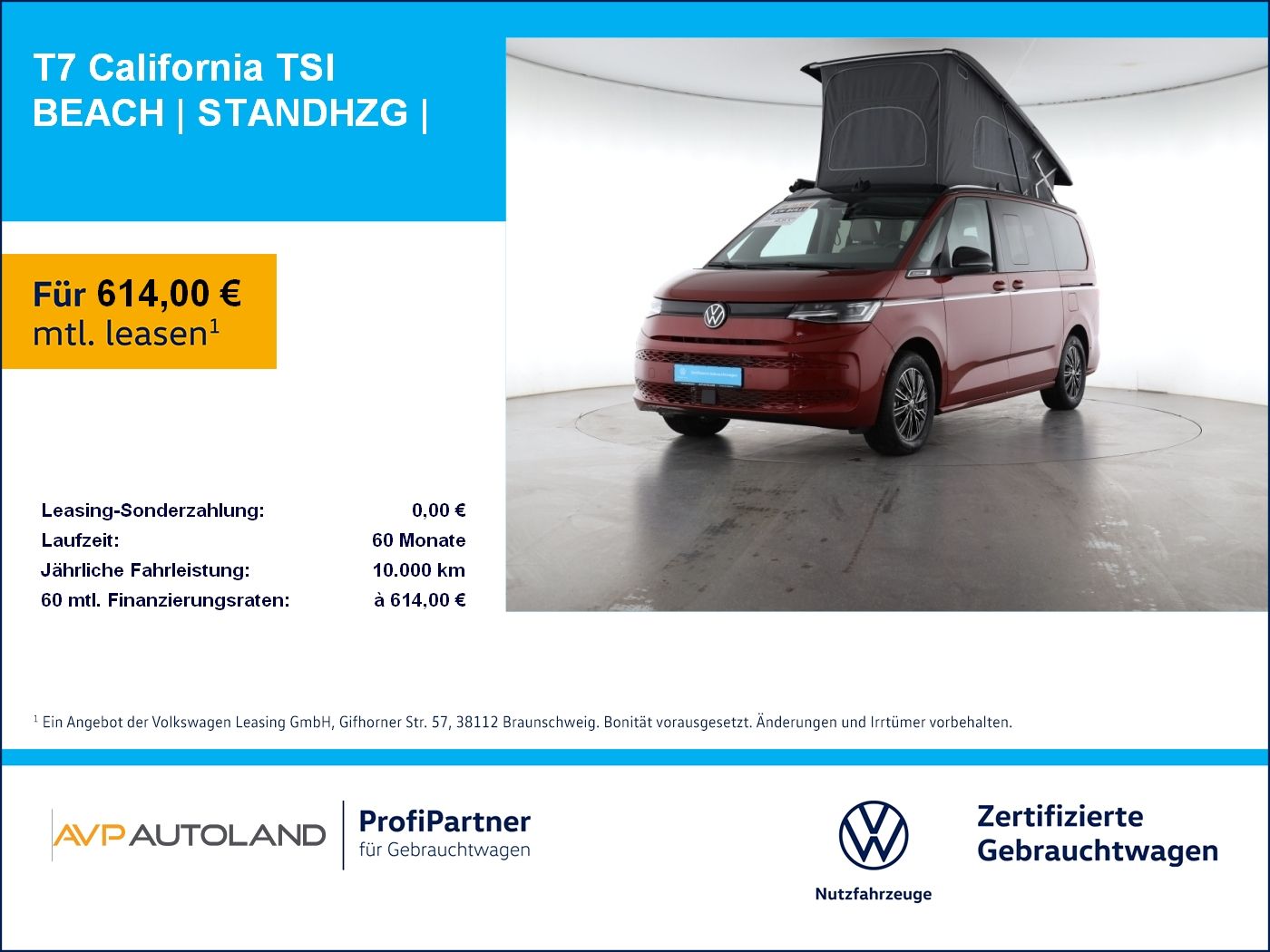 Volkswagen T7 California TSI BEACH | STANDHZG |
