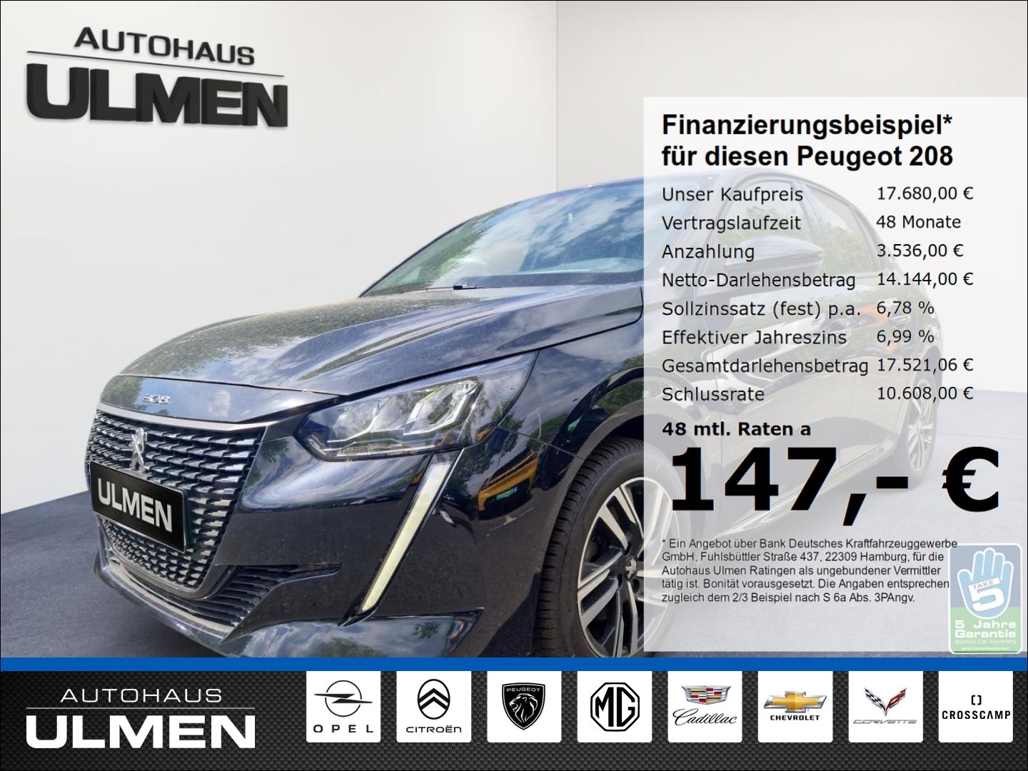 Peugeot 208 Allure Pack  Alu+Allwetter Klimaauto. PDC Vo