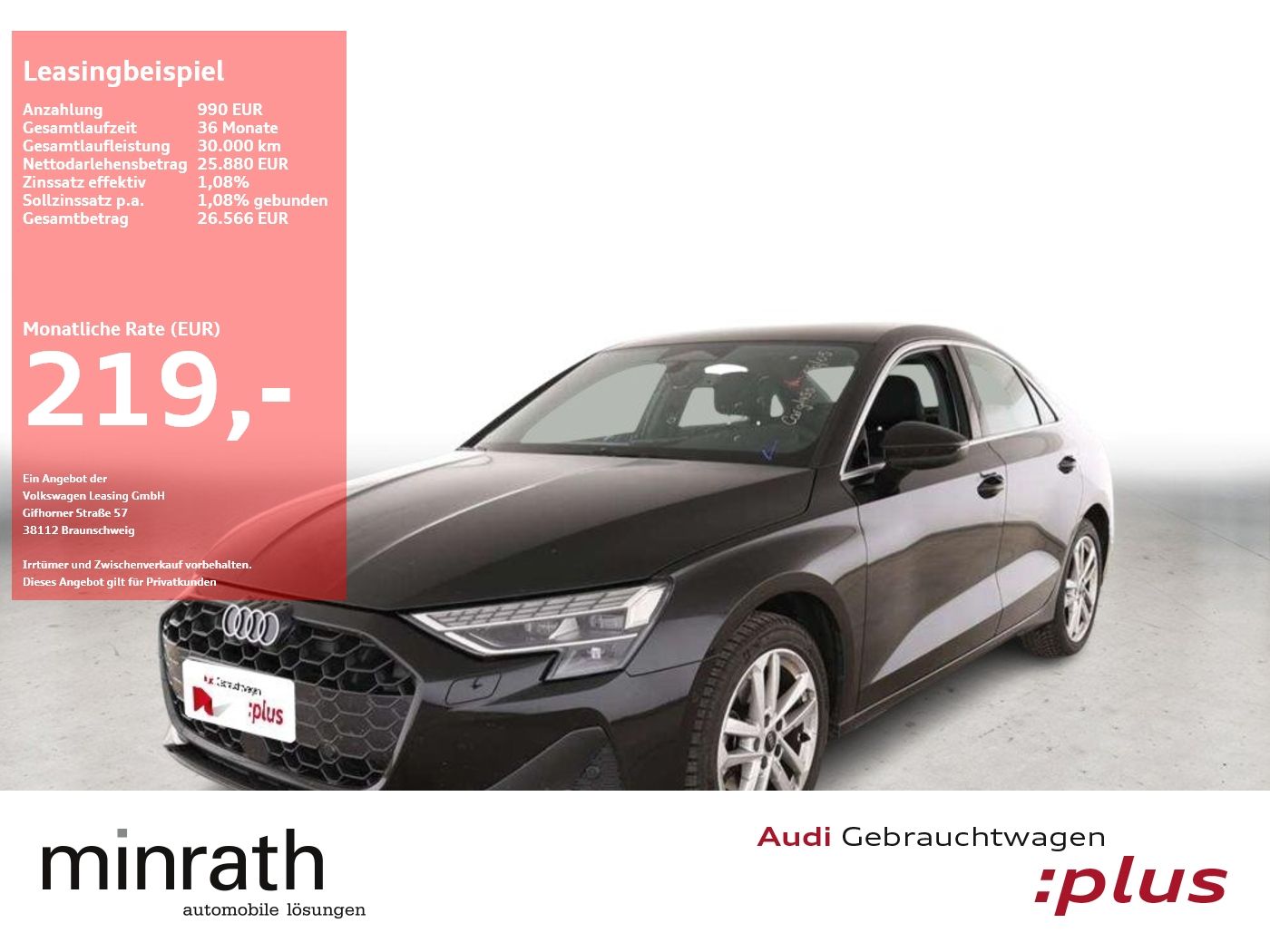 Audi A3 Limousine 2.0 TDI advanced APP+DAB+VIRT+ACC