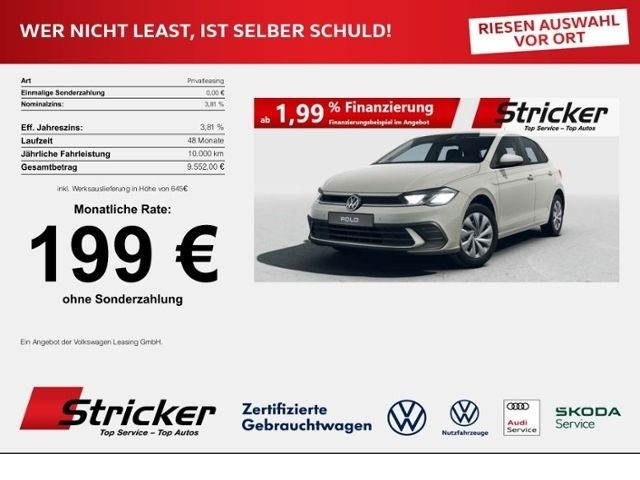 Volkswagen Polo  Life 1.0 80 PS LED 199,- mtl ohne Anzahlun