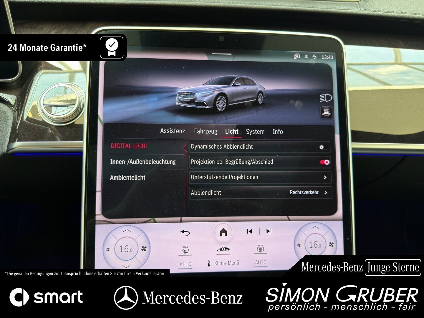 Fahrzeugabbildung Mercedes-Benz S 450 4M lang Pano Burm TV Nappa HUD Digital AHK