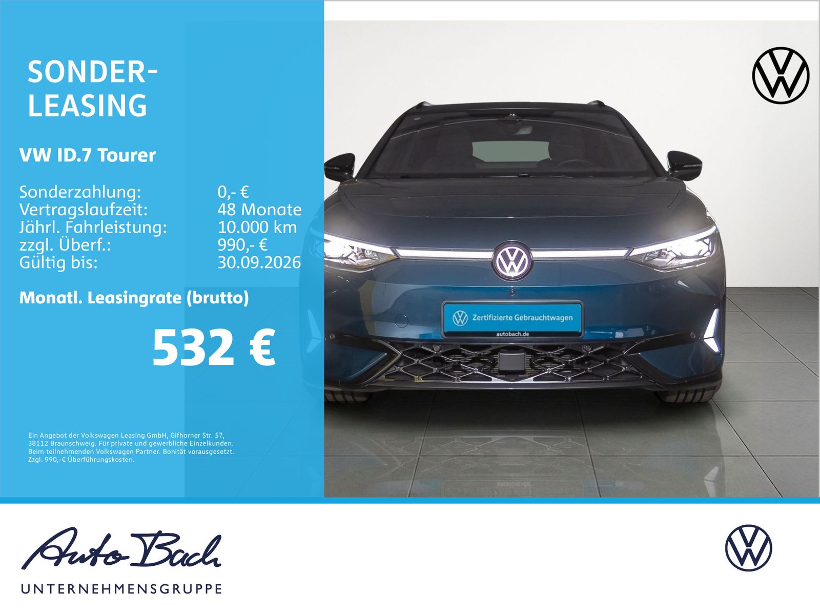 Volkswagen ID.7 Tourer GTX Panoramadach AHK Mavi LED-Ma foto 2