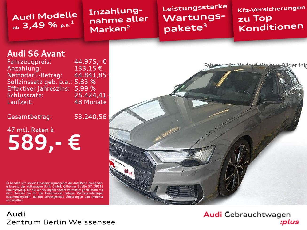 Audi S6 Avant 3.0 TDI QUA*B&O*STAND*360*MATRIX*ACC** imagem 2