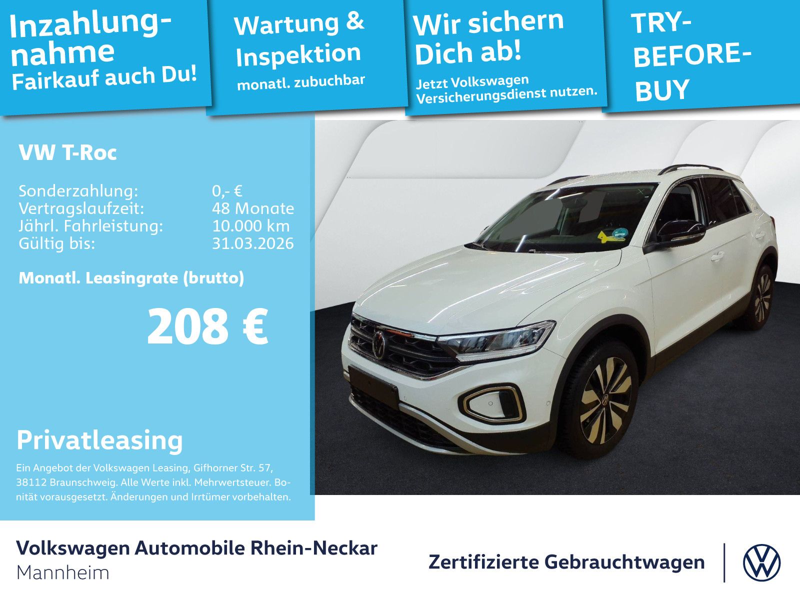 Volkswagen T-Roc 1.0 TSI GOAL Navi PDC LED uvm