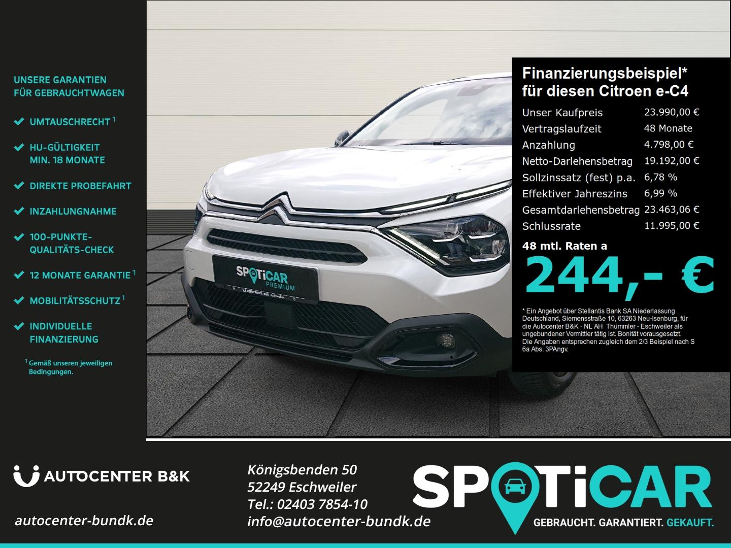 Citroën e-C4 156 e-Series SHZ Navi Kamera Apple CarPlay 