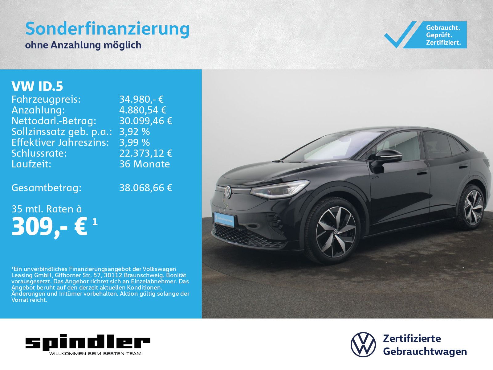 VW ID.5 GTX 4M / Pano, Standklima, Matrix, AR-HuD