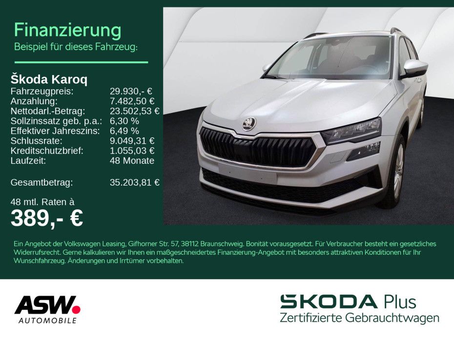 Skoda Karoq Selection 1.5 TSI DSG LED Navi RFK ACC SHZ