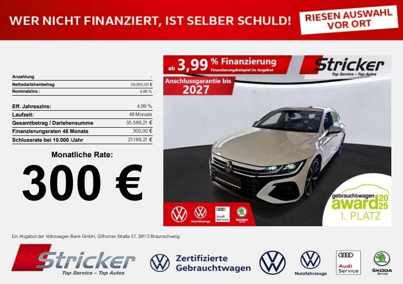 VW Arteon Shooting Brake R 2.0TSI 300,-ohne Anzahlu