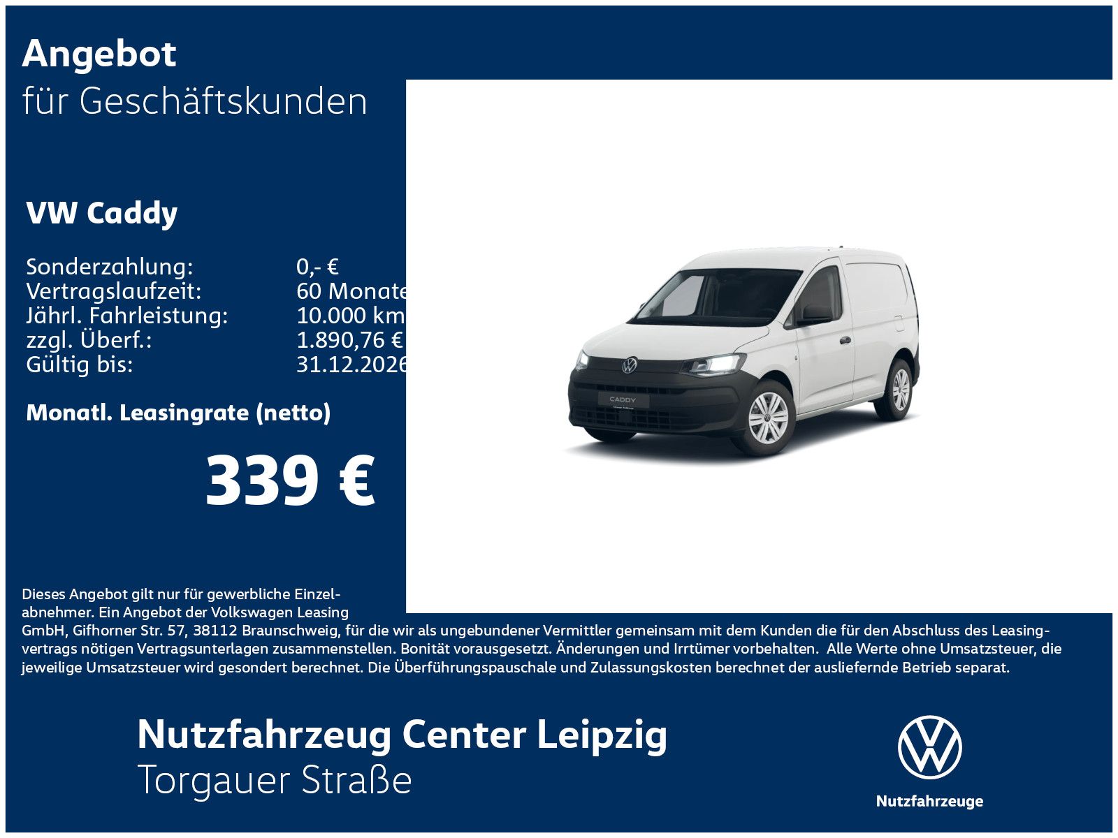 Volkswagen Caddy Cargo 2.0 l TDI 75 kW AHK*GJR*RFK*SHZ