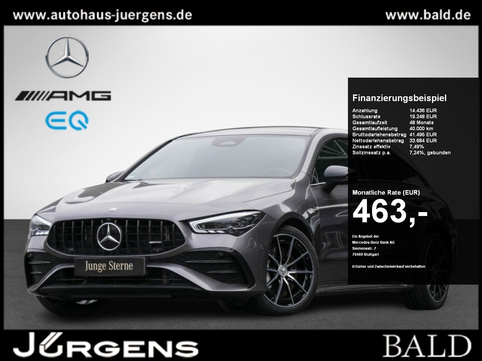 MERCEDES-BENZ CLA 35 AMG 4M SB Pano/MLB/Night/360/Dist/Totw/18