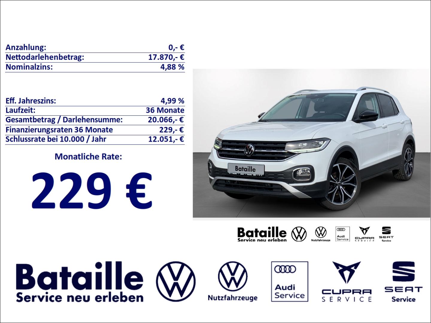 Volkswagen T-Cross 1.0 TSI Style AHK Navi ACC SHZ App-Conn.