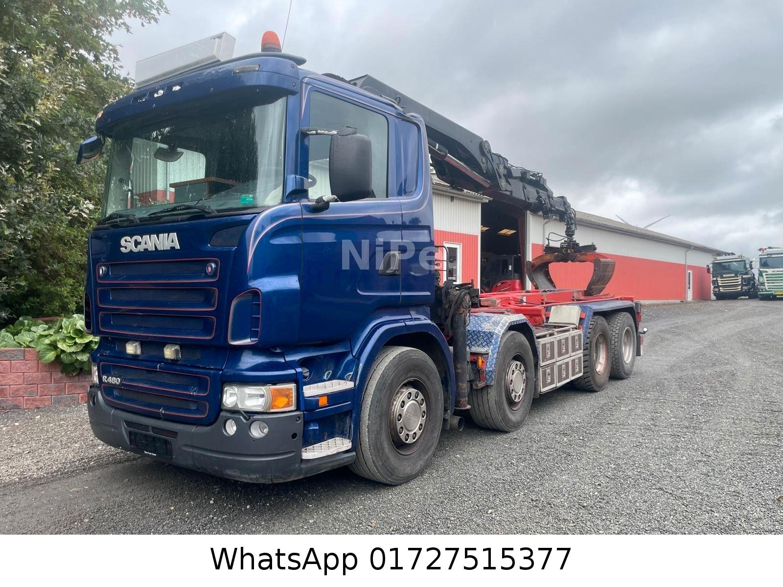 Scania R 480 8x4 Kran HIAB 244-5 Greifer , S.AB: KIPPER