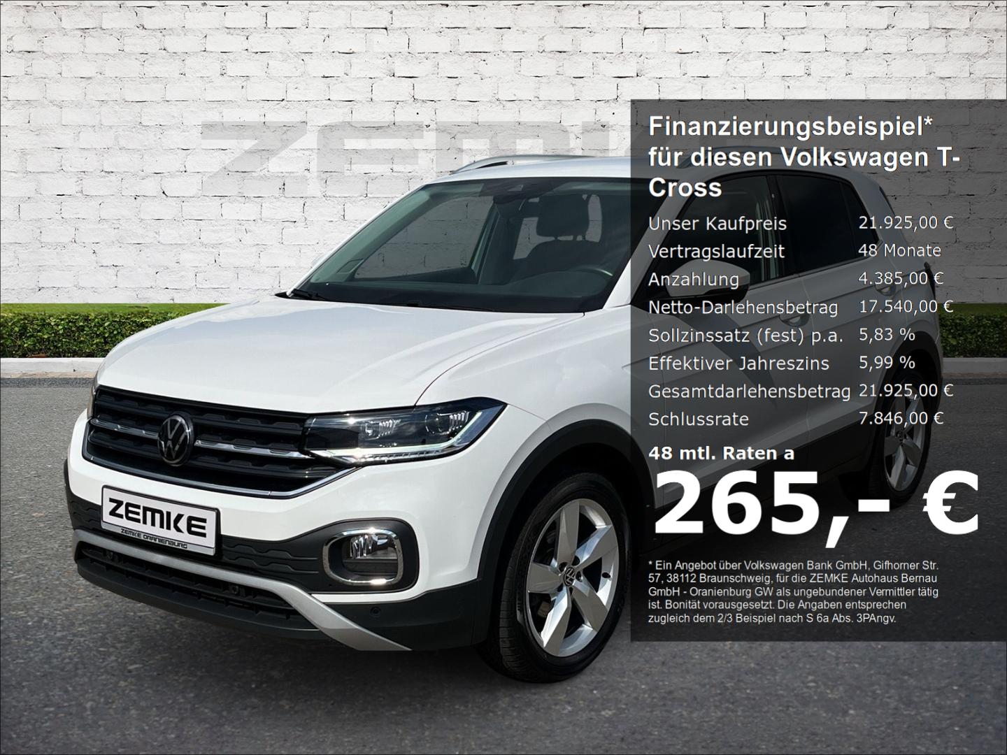 Volkswagen T-Cross 1.0 TSI DSG Style Navi Digitales Cockpit