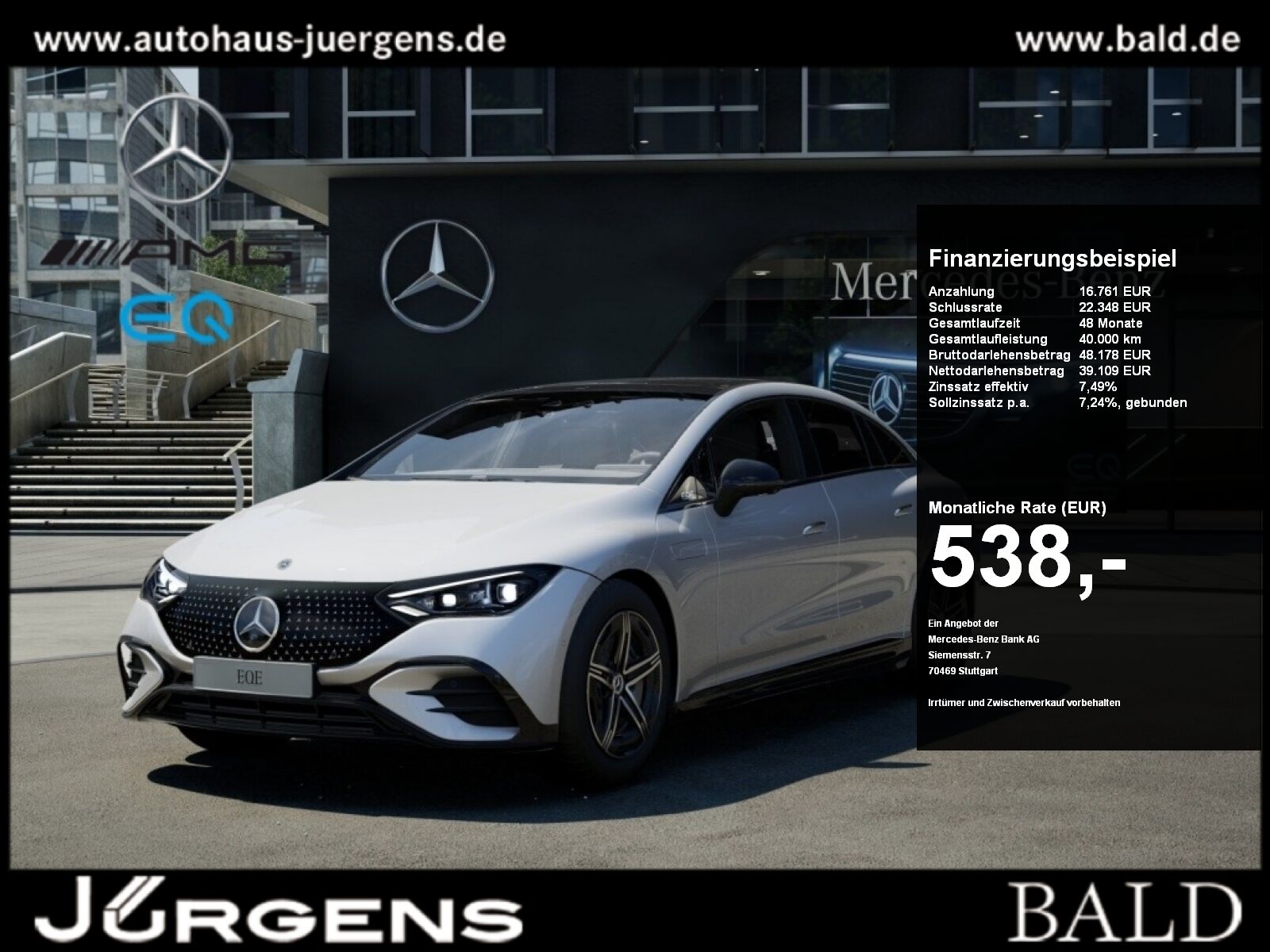 MERCEDES-BENZ EQE 350 4M AMG-Sport+Burm+Pano+Digital+Distr+360