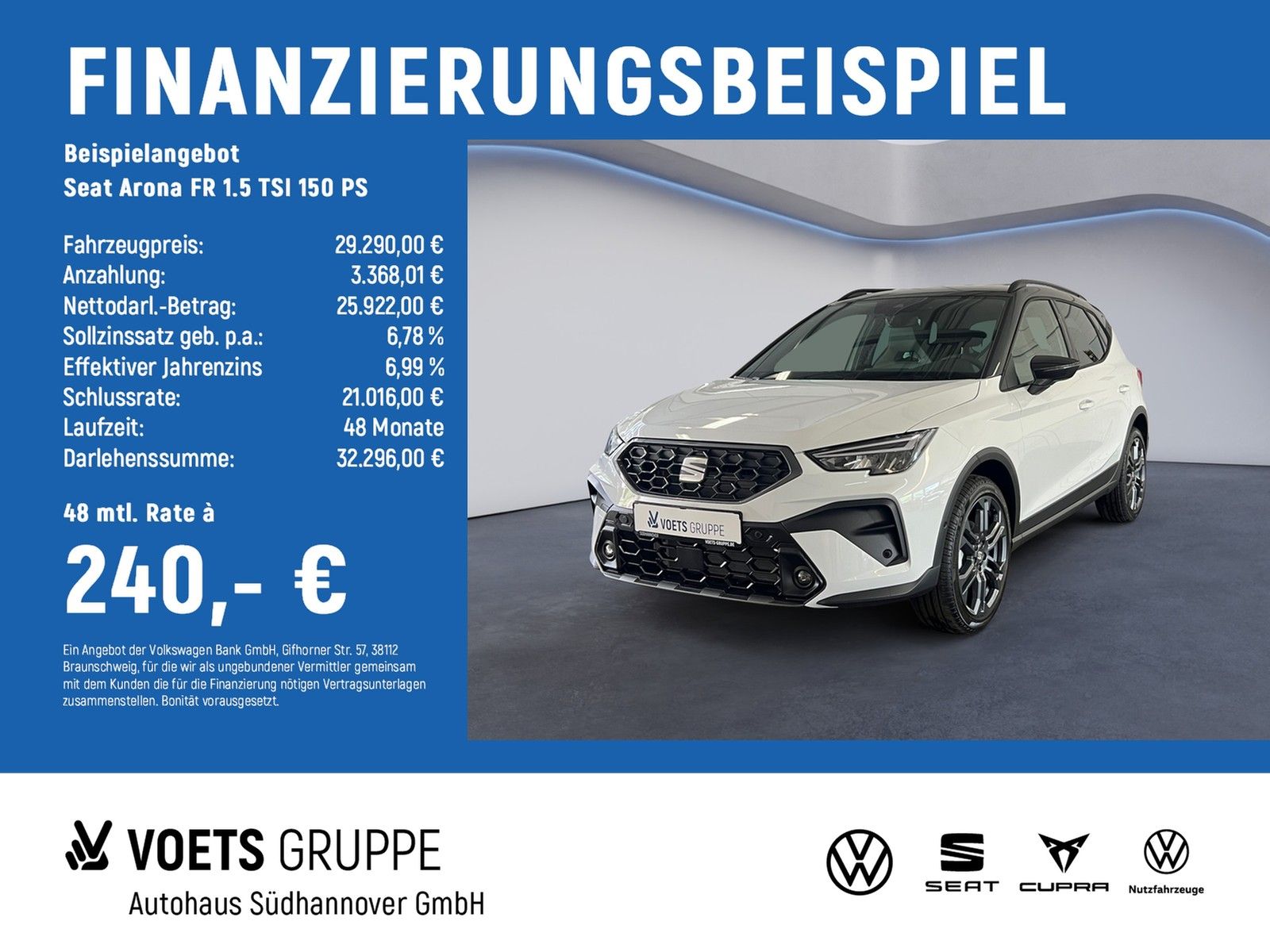 Seat Arona FR 1.5 TSI 150 PS AHK KESSY LED NAVI SOUND