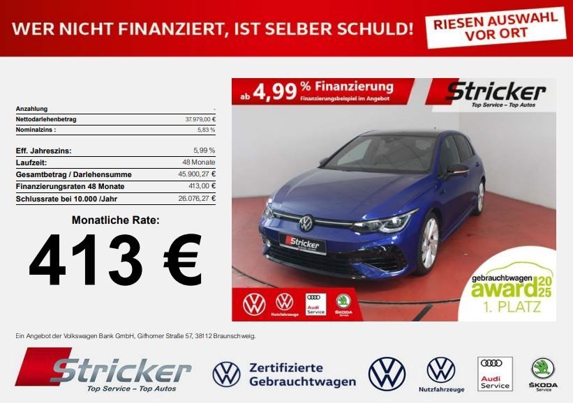 Volkswagen Golf R Black Style 2.0TSI 413,-ohne R foto 1