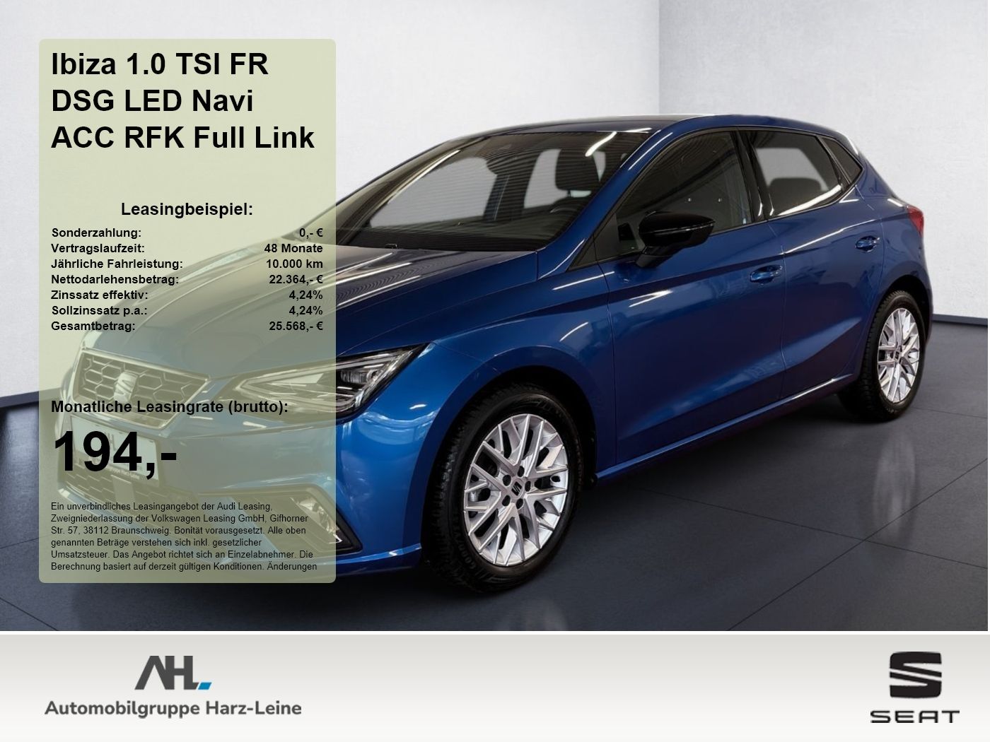 Seat Ibiza 1.0 TSI FR DSG LED Navi ACC RFK Full Link