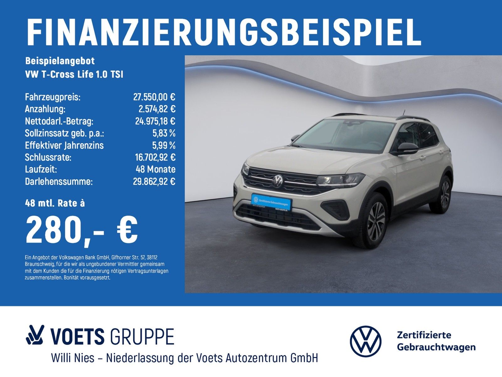 Volkswagen T-Cross Life 1.0 TSI LED+RearView+ACC