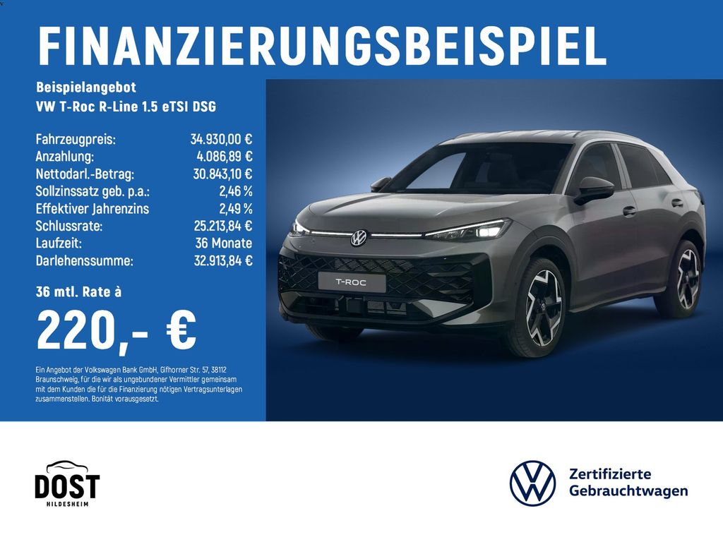 T-Roc R-Line 1.5 eTSI DSG AHK+NAVI+RearView