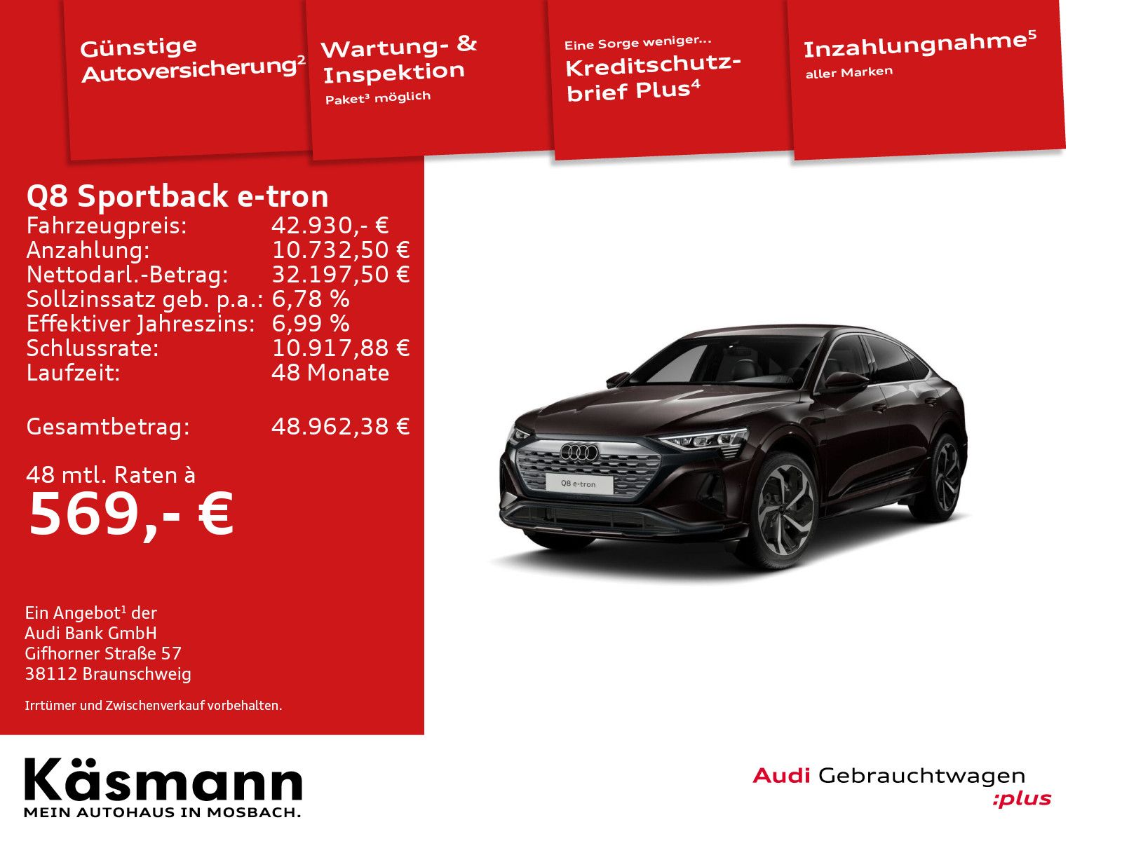 Audi Q8 Sportback e-tron 50 advanced AHK TOUR imagem 2