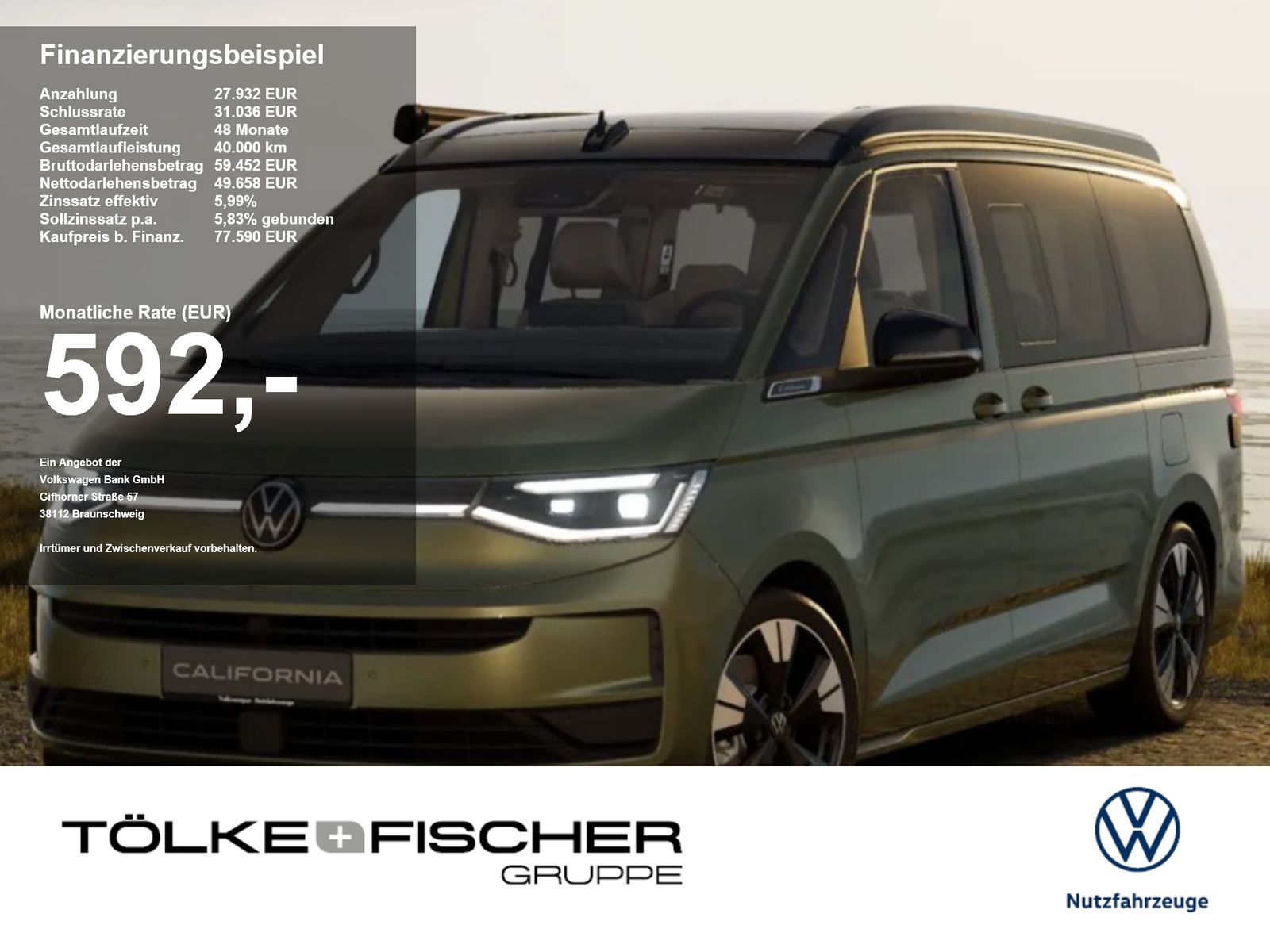 Volkswagen T7 California Beach Tour 110kW Mod27 NaviPro ACC