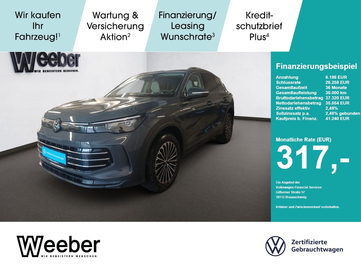 Volkswagen Tiguan eHybrid Elegance*AHK*NAVI*ACC*5J.GAR*SIDE