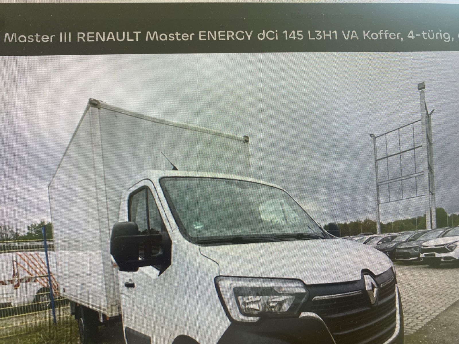 Fahrzeugabbildung Renault RENAULT Master ENERGY dCi 145 L4,KOFFER,GARANTIE