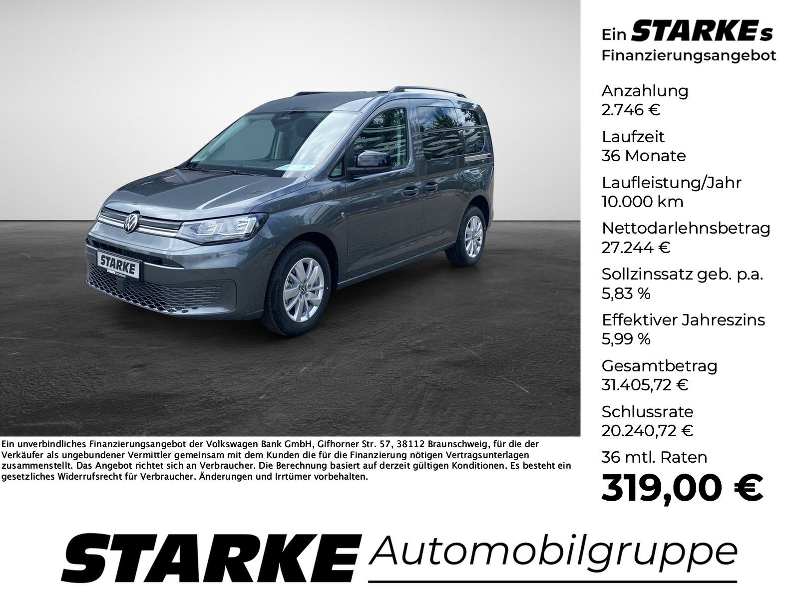 Volkswagen Caddy Life 2.0 TDI Family  AHK Kamera PDC LM Tem