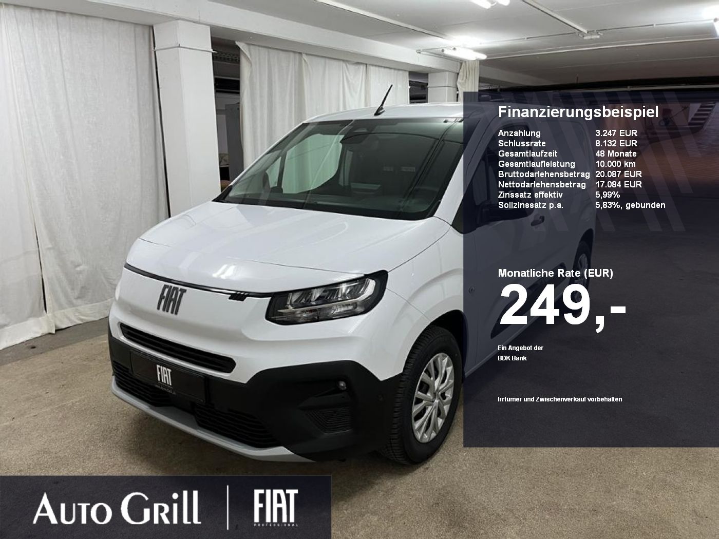 Fiat Doblo L1 Navi RüKa Durchladefunk 25Jahre Edition
