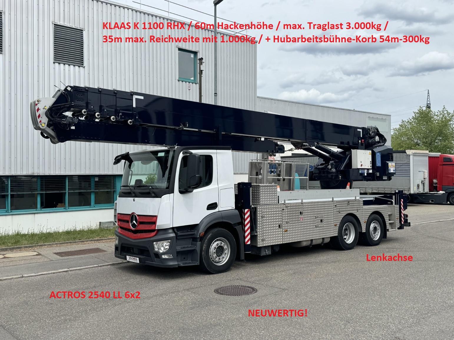 Mercedes-Benz Actros 2540 Alukran Klaas K1100 RHX 60m+A-Bühne